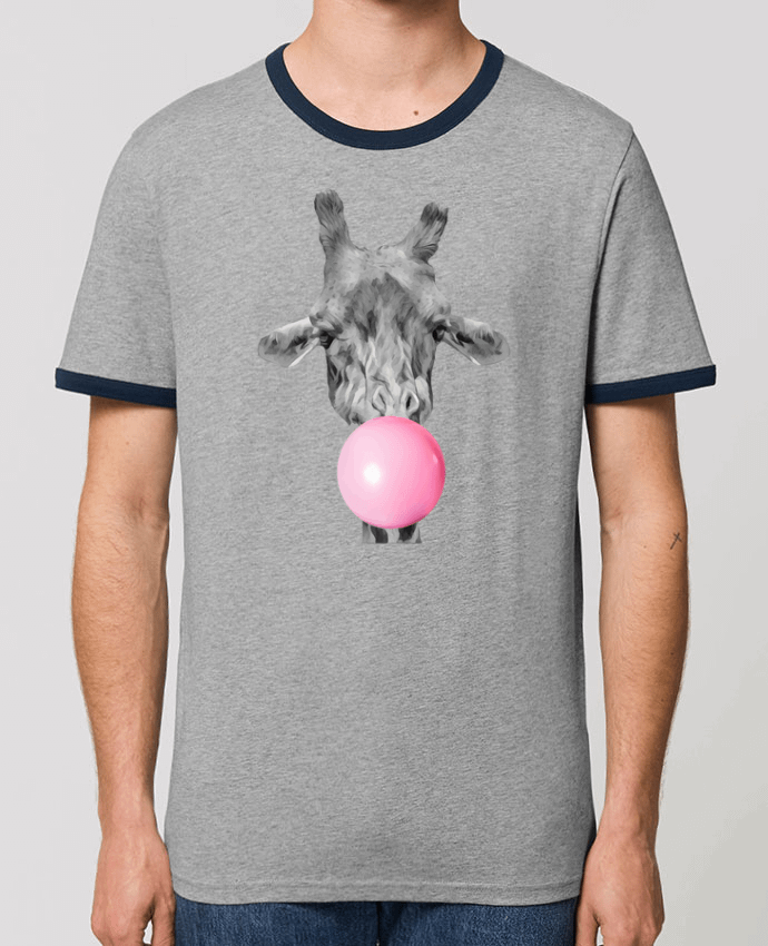 CAMISETA BORDES EN CONTRASTE UNISEX Stanley RINGER Girafe bulle por justsayin