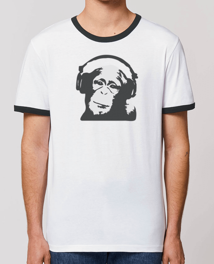 T-Shirt Contrasté Unisexe Stanley RINGER DJ monkey by justsayin