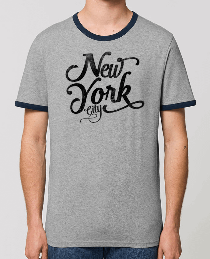 T-Shirt Contrasté Unisexe Stanley RINGER New York City typographie by justsayin