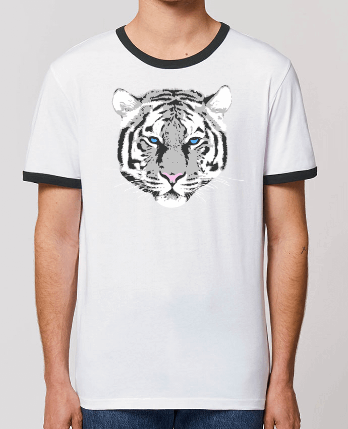 Unisex ringer t-shirt Ringer Tigre blanc by justsayin