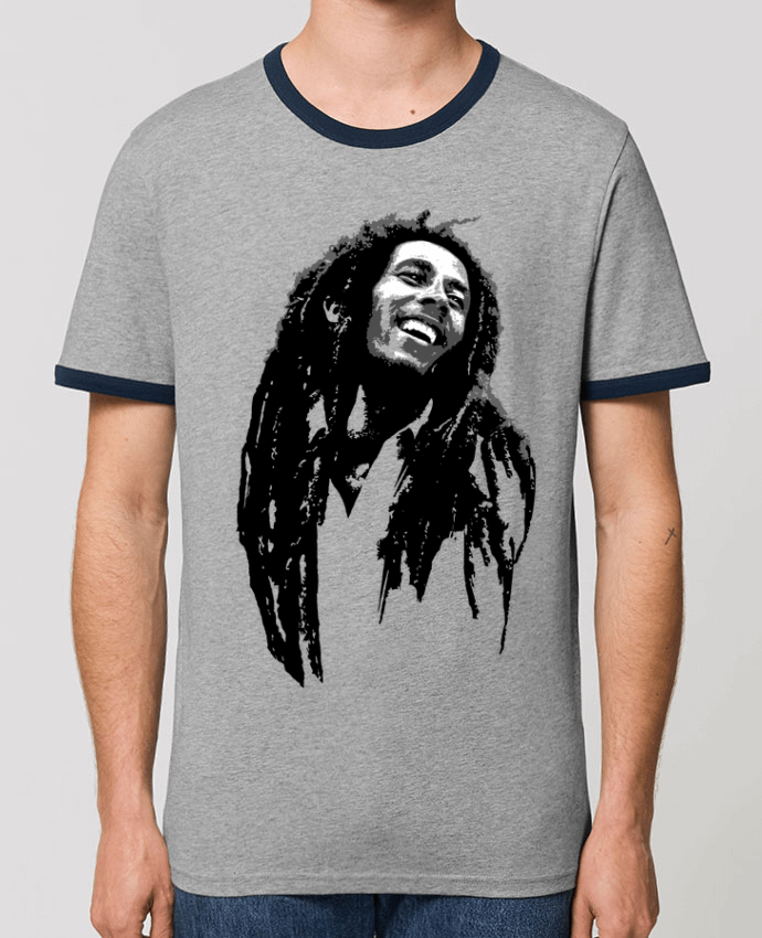 Unisex ringer t-shirt Ringer Bob Marley by Graff4Art