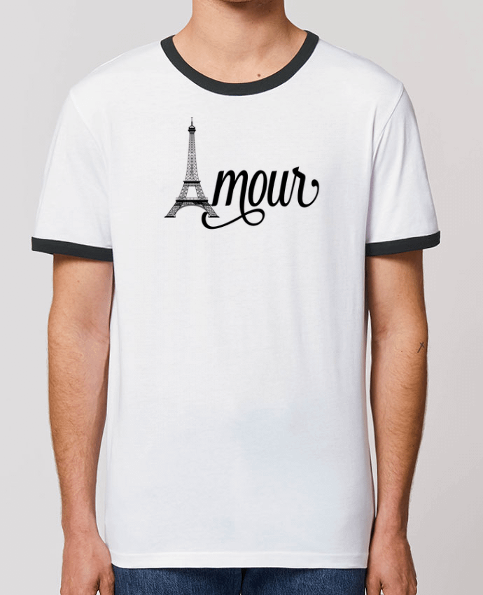 T-Shirt Contrasté Unisexe Stanley RINGER Amour Tour Eiffel - Paris by justsayin