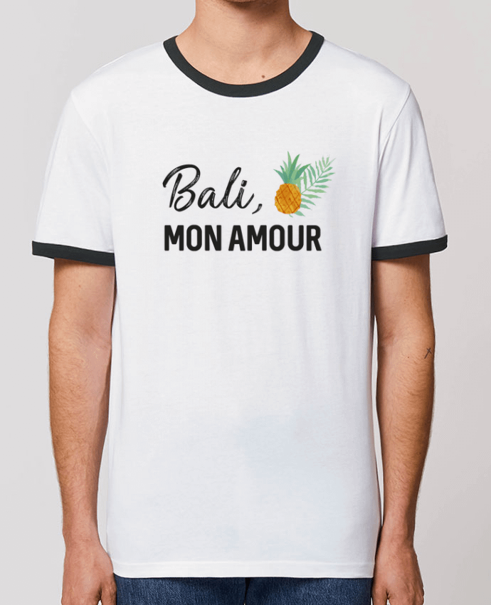 Unisex ringer t-shirt Ringer Bali, mon amour by IDÉ'IN