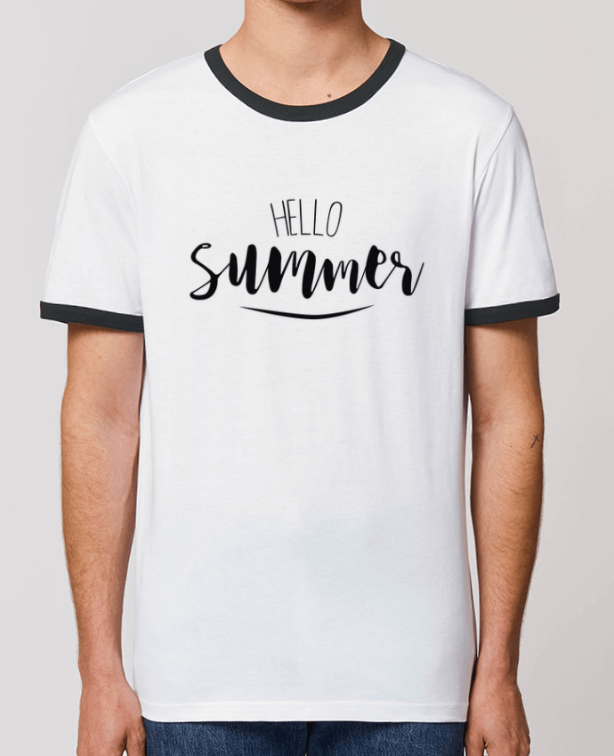 Unisex ringer t-shirt Ringer Hello Summer ! by IDÉ'IN