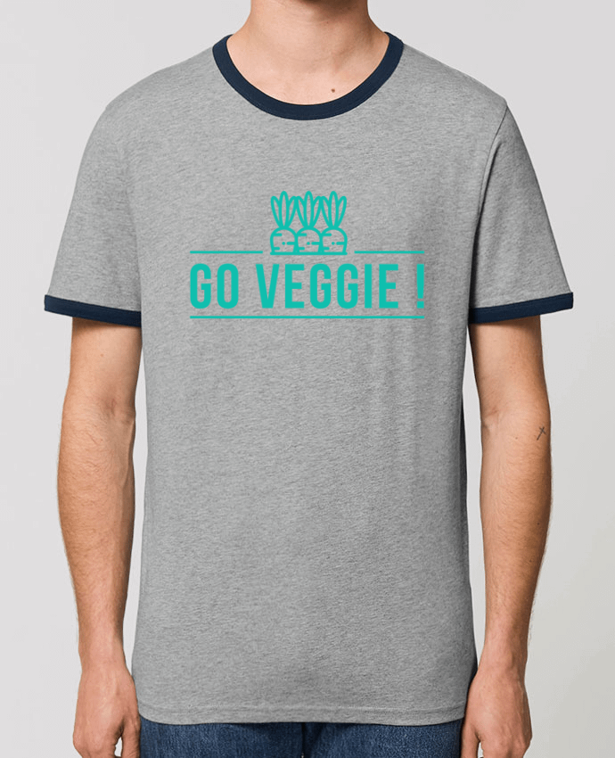 Unisex ringer t-shirt Ringer Go veggie ! by Folie douce