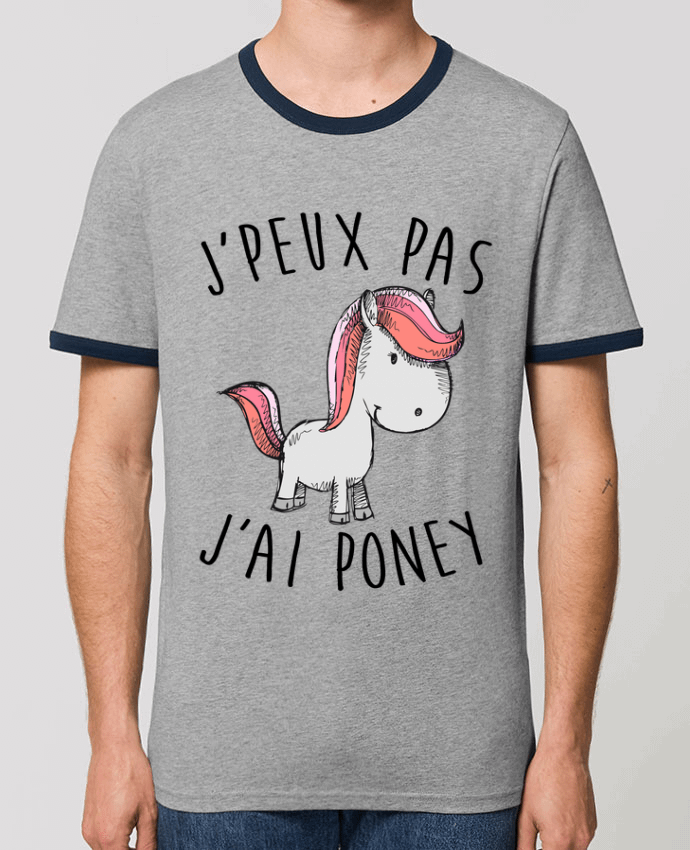 T-Shirt Contrasté Unisexe Stanley RINGER Je peux pas j'ai poney by FRENCHUP-MAYO