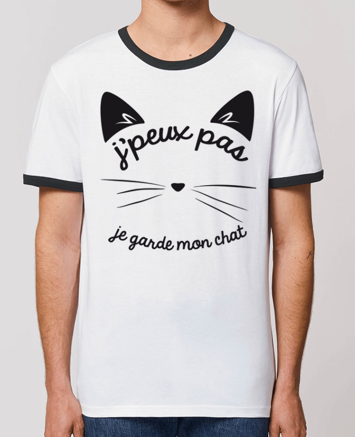 T-shirt Je peux pas je garde mon chat par FRENCHUP-MAYO