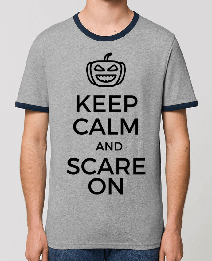 Unisex ringer t-shirt Ringer Keep Calm and Scare on Pumpkin by tunetoo