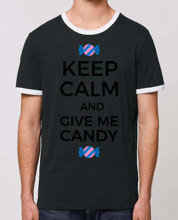 Unisex ringer t-shirt Ringer Keep Calm and give me candy by tunetoo