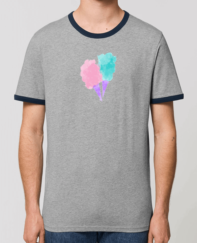 Unisex ringer t-shirt Ringer Watercolor Cotton Candy by PinkGlitter