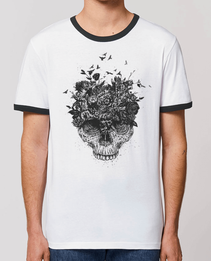 Unisex ringer t-shirt Ringer My head is a jungle by Balàzs Solti