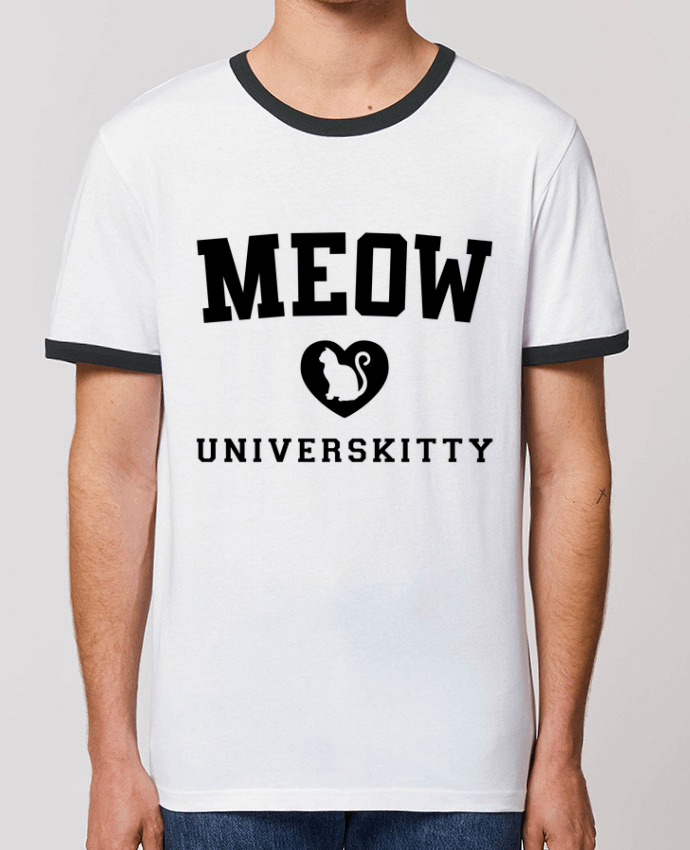 Unisex ringer t-shirt Ringer Meow Universkitty by Freeyourshirt.com