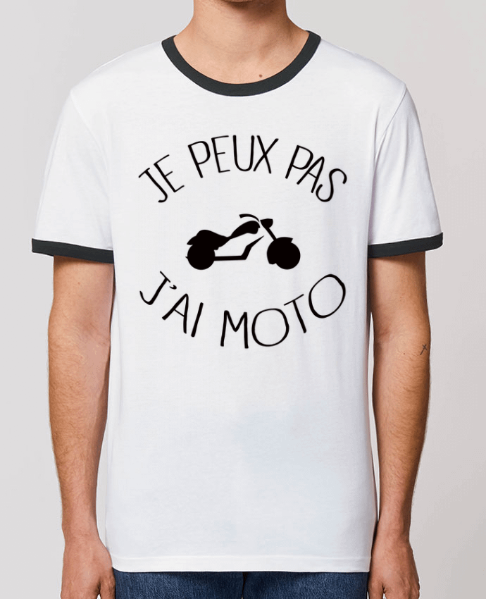 CAMISETA BORDES EN CONTRASTE UNISEX Stanley RINGER Je Peux Pas J'ai Moto por Freeyourshirt.com