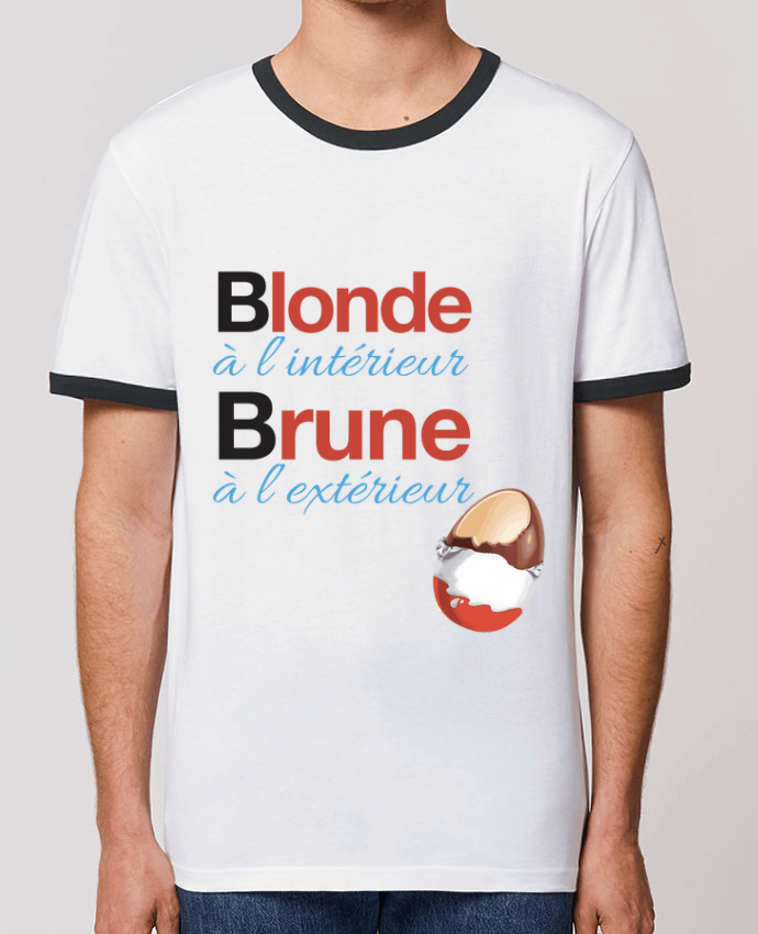 Unisex ringer t-shirt Ringer Blonde à l'intérieur / Brune à l'extérieur by Monidentitevisuelle
