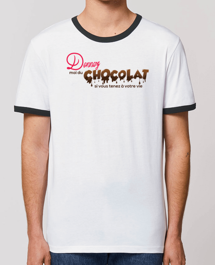 Unisex ringer t-shirt Ringer Donnez moi du chocolat !! by tunetoo