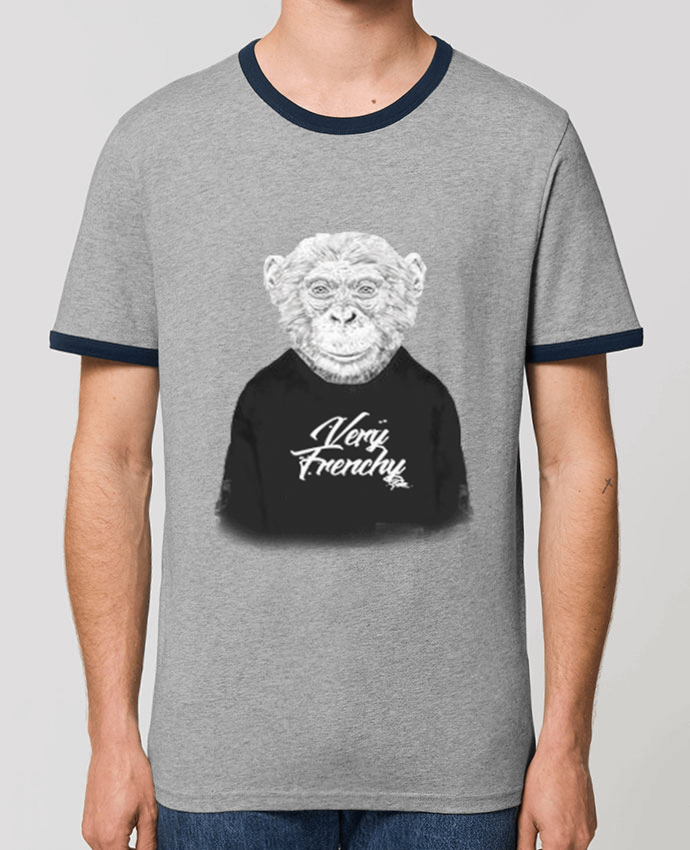 Unisex ringer t-shirt Ringer Monkey Very Frenchy by Bellec