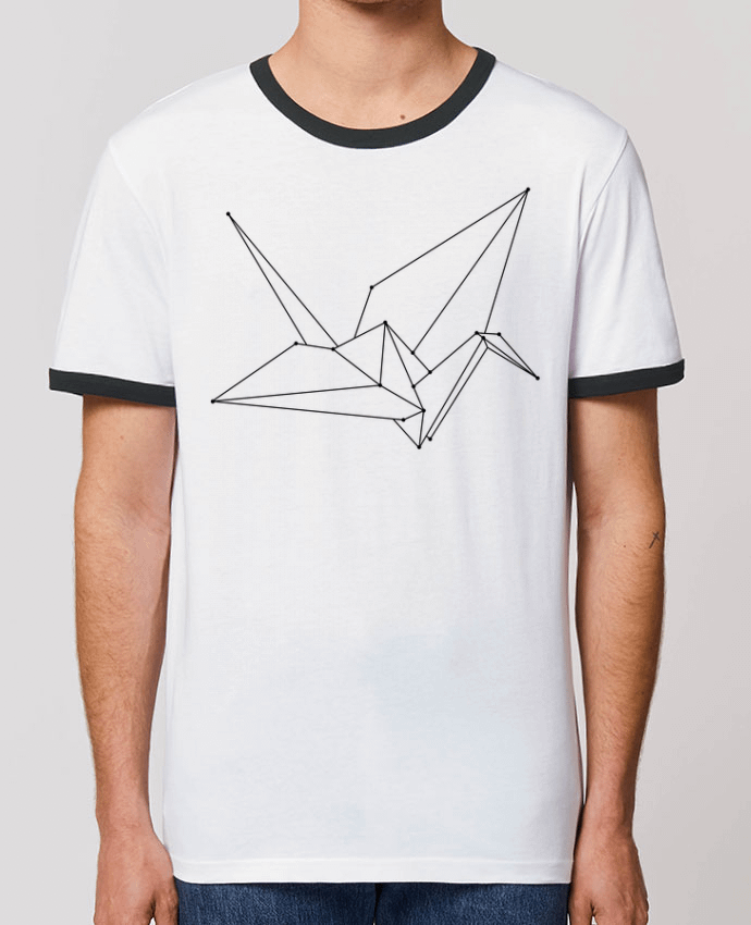 Unisex ringer t-shirt Ringer Origami bird by /wait-design