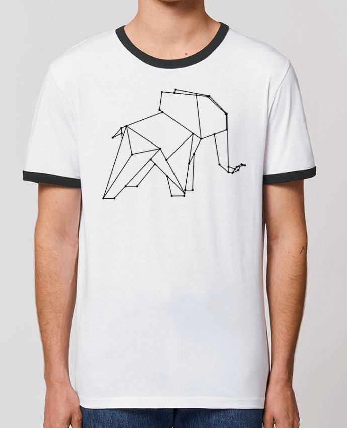 Unisex ringer t-shirt Ringer Origami elephant by /wait-design