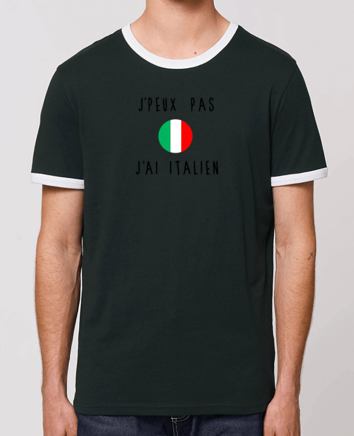 T-Shirt Contrasté Unisexe Stanley RINGER J'peux pas j'ai italien by Les Caprices de Filles