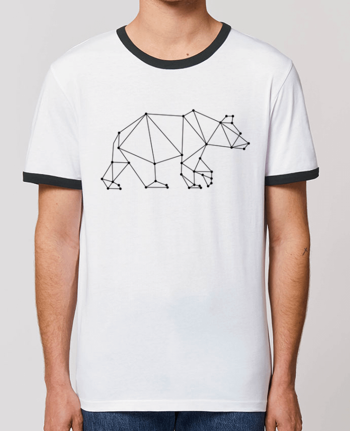 Unisex ringer t-shirt Ringer Bear origami by /wait-design
