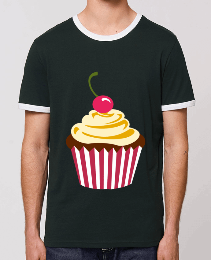 Unisex ringer t-shirt Ringer Cupcake by Crazy-Patisserie.com