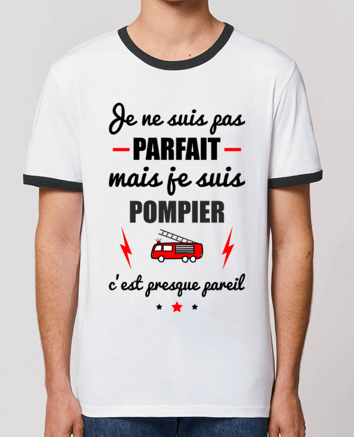 T-shirt Je ne suis pas parfait mais je suis pompier c'est presque pareil par Benichan