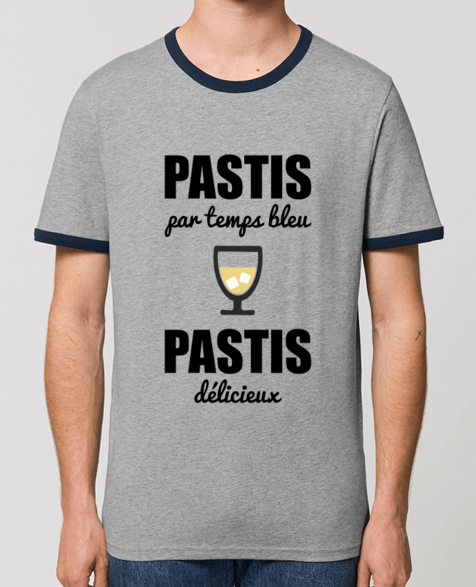 CAMISETA BORDES EN CONTRASTE UNISEX Stanley RINGER Pastis por temps bleu pastis délicieux por Benichan