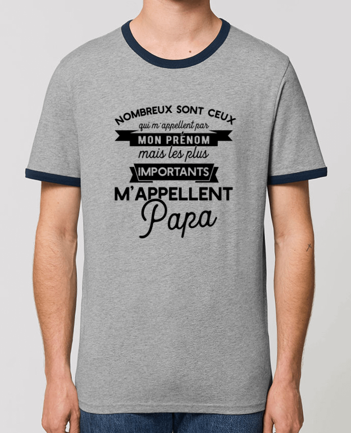 CAMISETA BORDES EN CONTRASTE UNISEX Stanley RINGER On m'appelle papa por Original t-shirt