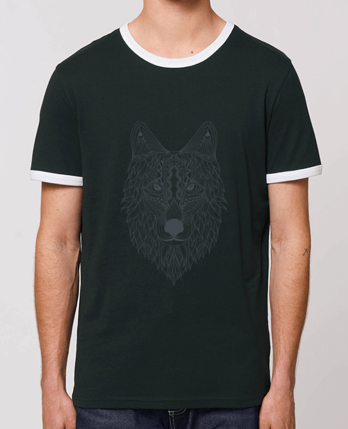 Unisex ringer t-shirt Ringer Wolf by Bichette