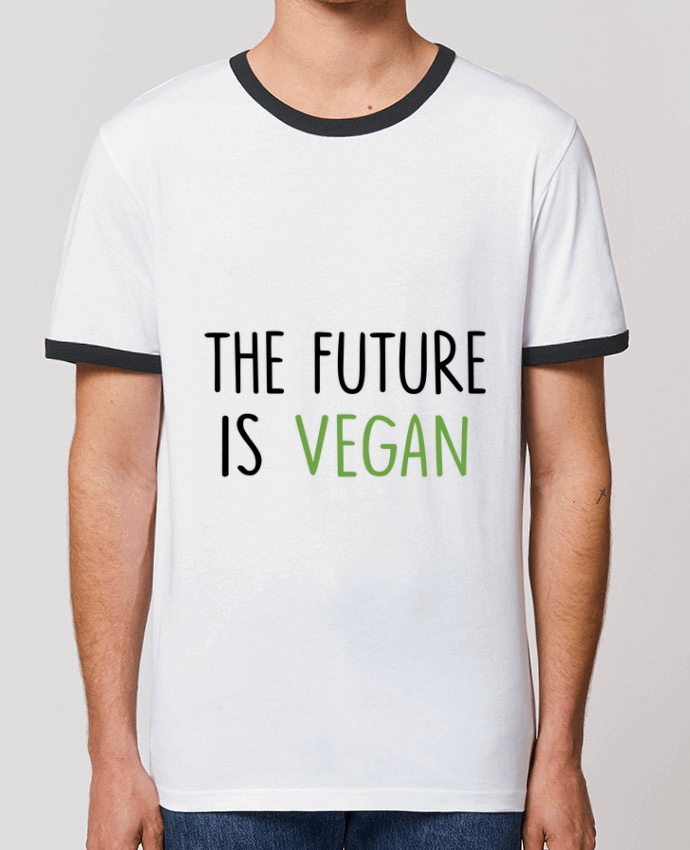 CAMISETA BORDES EN CONTRASTE UNISEX Stanley RINGER The future is vegan por Bichette