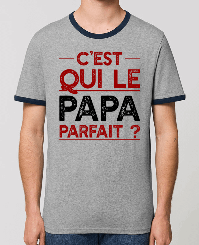 Unisex ringer t-shirt Ringer Papa byfait cadeau by Original t-shirt