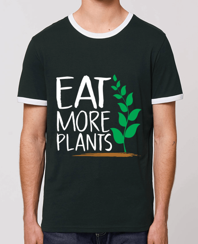 Unisex ringer t-shirt Ringer Eat more plants by Bichette