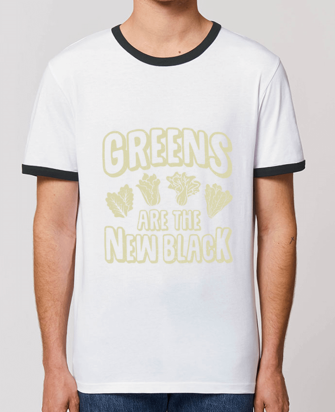 Unisex ringer t-shirt Ringer Greens are the new black by Bichette