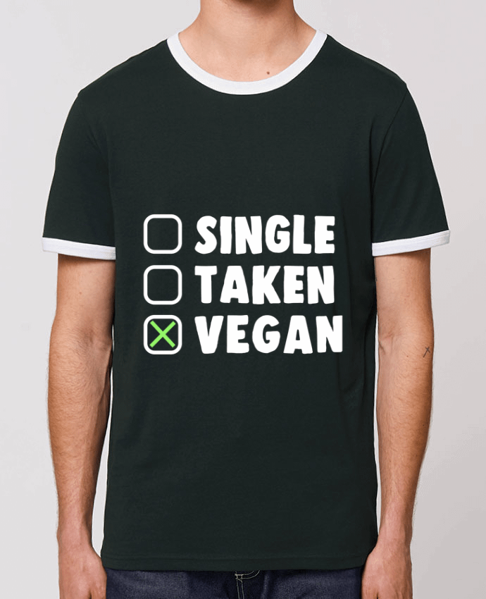 Unisex ringer t-shirt Ringer Single Taken Vegan by Bichette