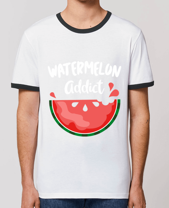 CAMISETA BORDES EN CONTRASTE UNISEX Stanley RINGER Watermelon addict por Bichette