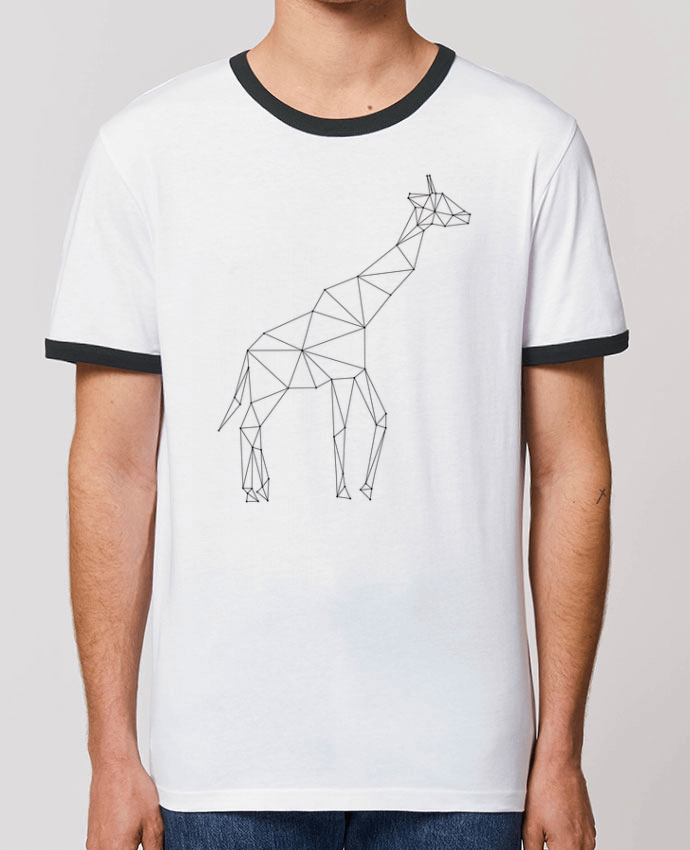 Unisex ringer t-shirt Ringer Giraffe origami by /wait-design