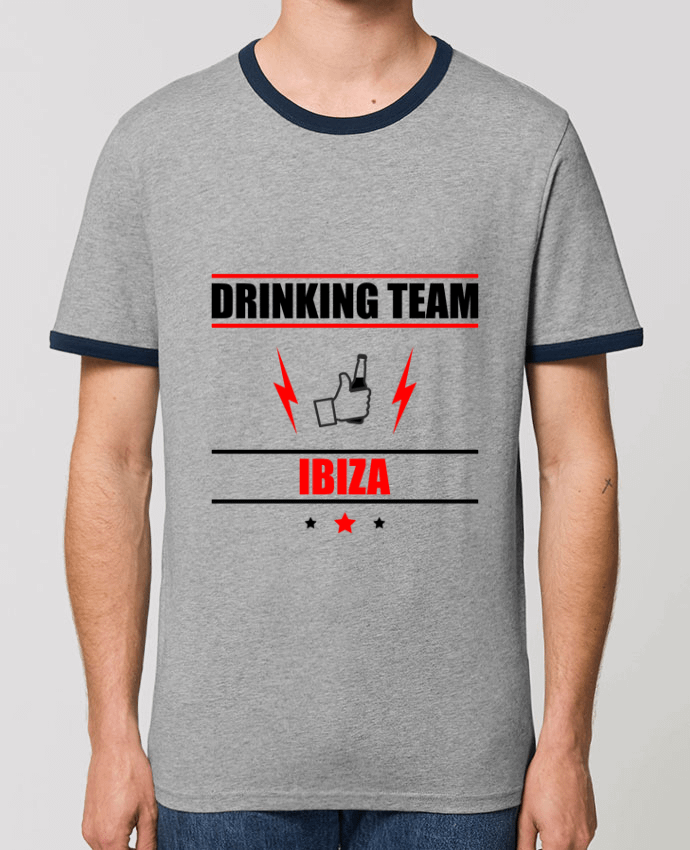 Unisex ringer t-shirt Ringer Drinking Team Ibiza by Benichan