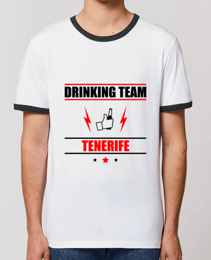 Unisex ringer t-shirt Ringer Drinking Team Tenerife by Benichan