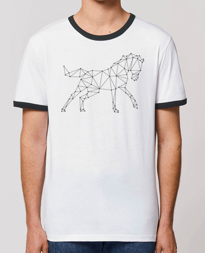 Unisex ringer t-shirt Ringer horse - géométrique by /wait-design
