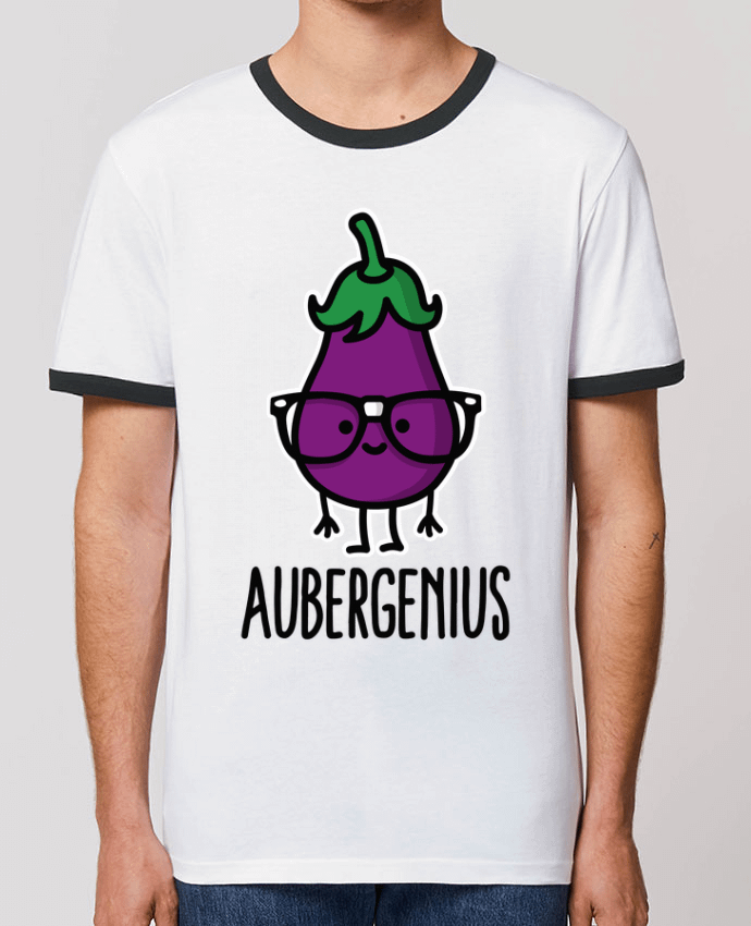 Unisex ringer t-shirt Ringer Aubergenius by LaundryFactory