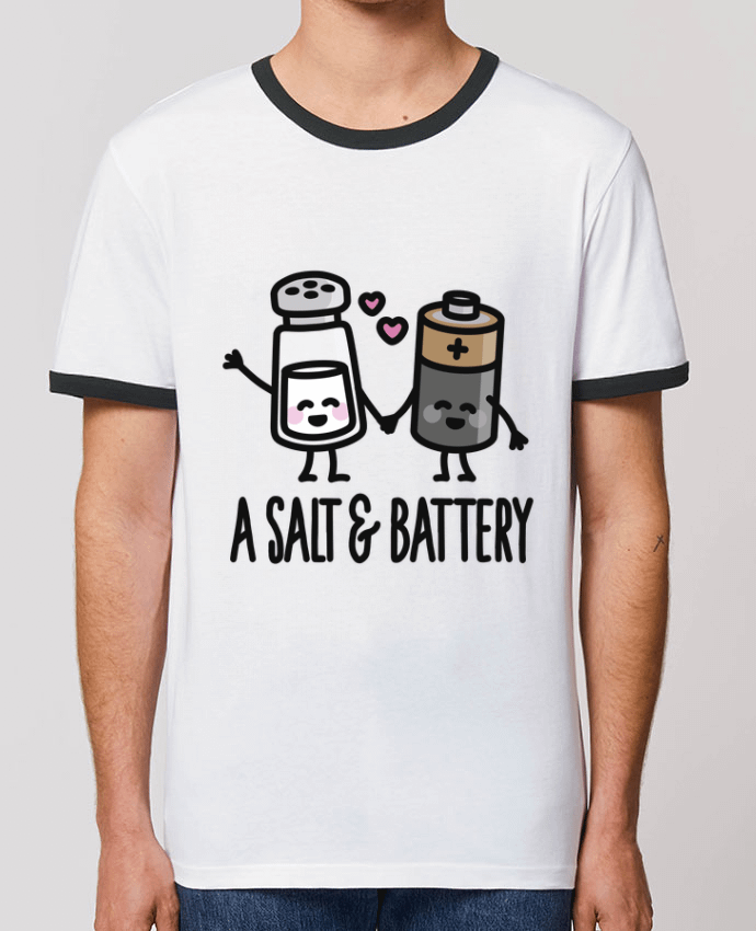 Unisex ringer t-shirt Ringer A salt and battery by LaundryFactory