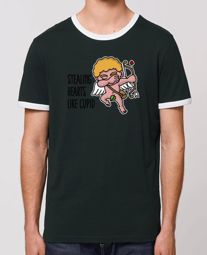 Unisex ringer t-shirt Ringer Stealing hearts like cupid by LaundryFactory