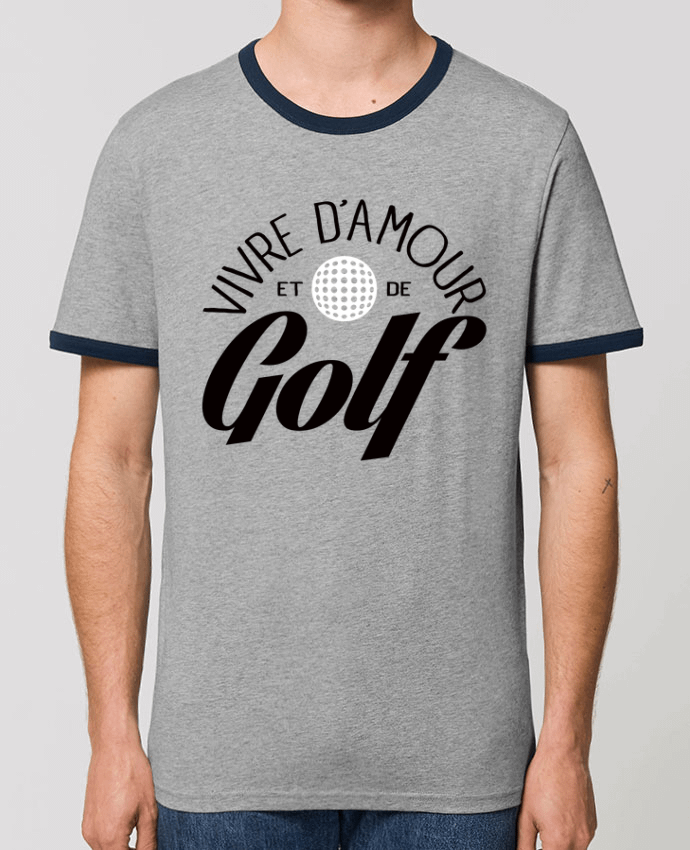 Unisex ringer t-shirt Ringer Vivre d'Amour et de Golf by Freeyourshirt.com