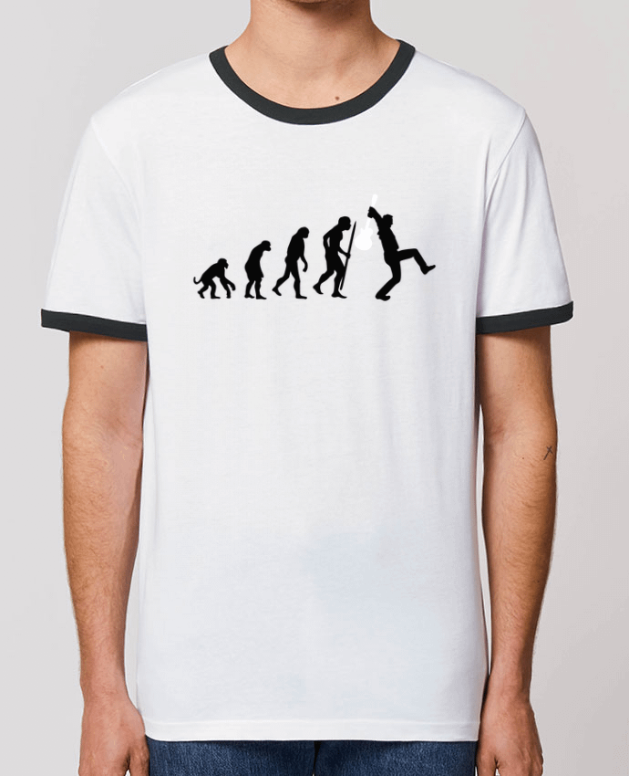 Unisex ringer t-shirt Ringer Evolution Rock by LaundryFactory