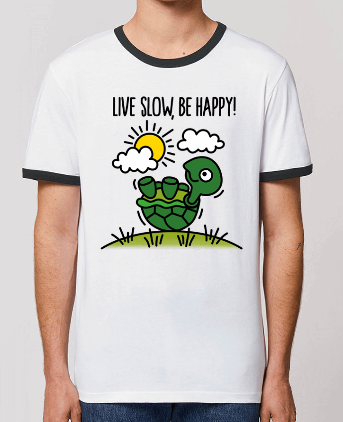 T-shirt LIVE SLOW BE HAPPY par LaundryFactory