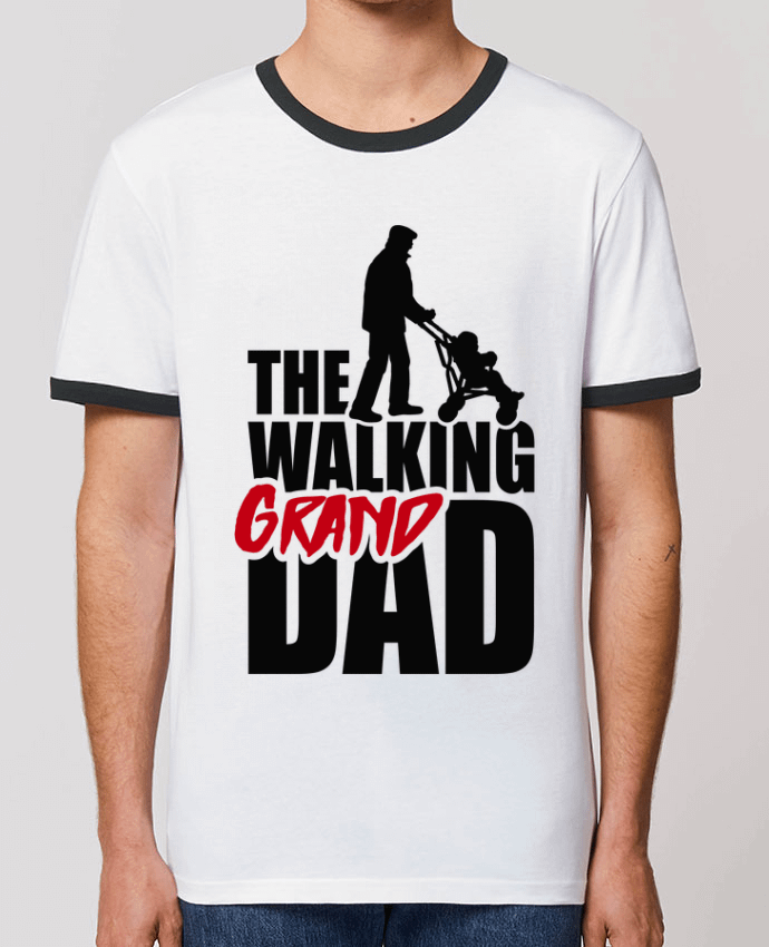 T-Shirt Contrasté Unisexe Stanley RINGER WALKING GRAND DAD Black by LaundryFactory