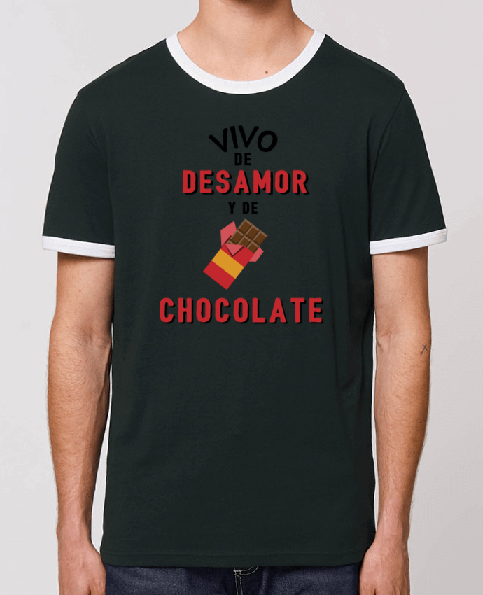 T-Shirt Contrasté Unisexe Stanley RINGER Vivo de desamor y de chocolate by tunetoo