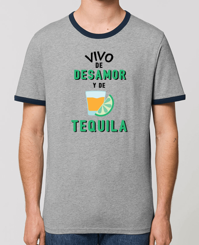 Unisex ringer t-shirt Ringer Vivo de desamor y de tequila by tunetoo
