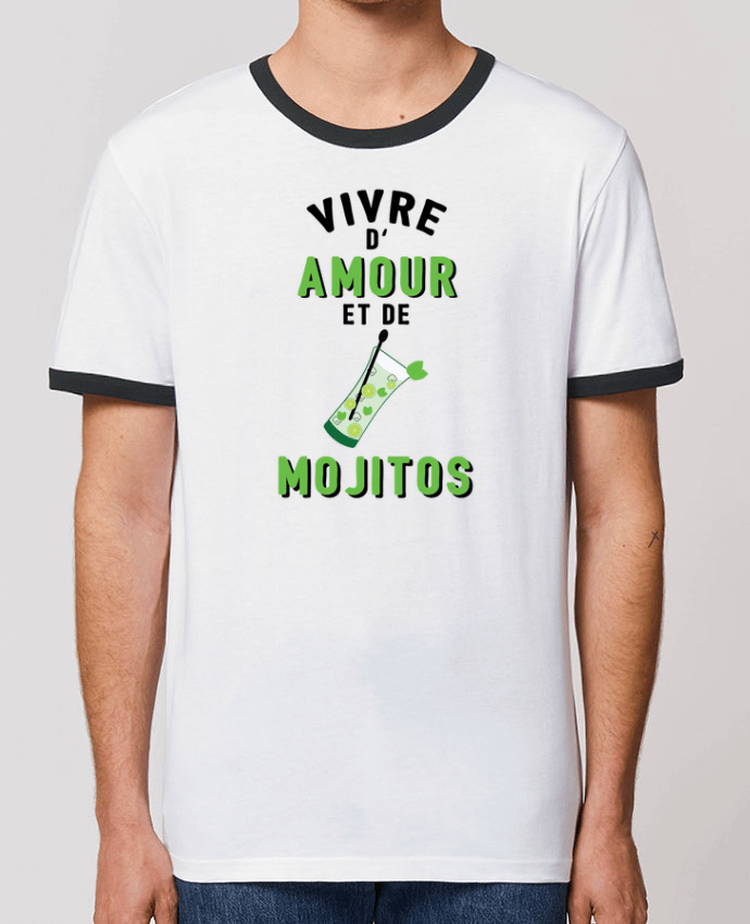 Unisex ringer t-shirt Ringer Vivre d'amour et de mojitos by tunetoo