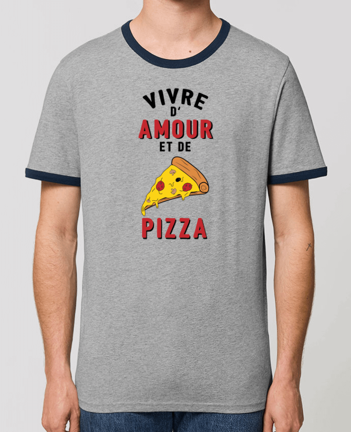 T-shirt Vivre d'amour et de pizza par tunetoo